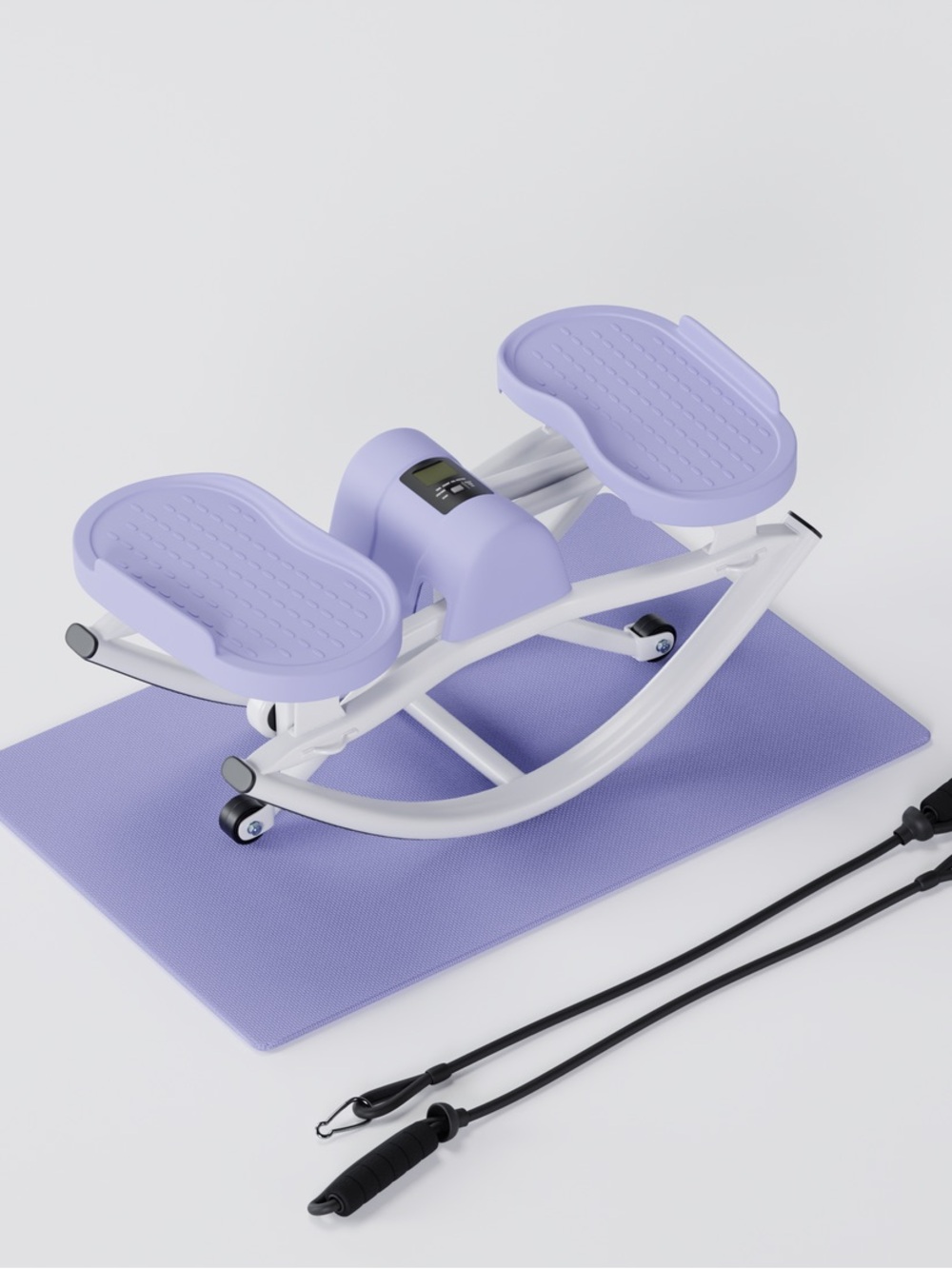 Compact Lavender Stepper with Resistance Bands - Unbranded